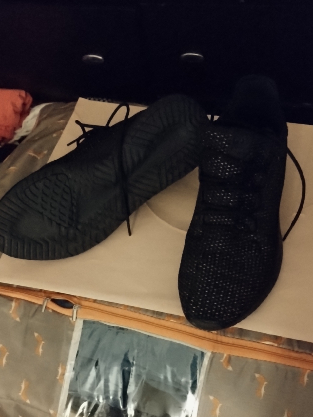 All-Black Knit Men's Athletic Sneakers Adidas